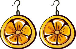 Lemon earrings , illustration, vector on white background