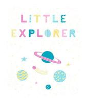 Little explorer poster. vector