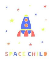 Space child poster. vector