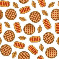 Seamless pattern with pies, buns. vector