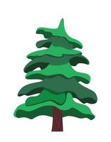 Christmas spruce tree. Vector flat vector, cartoon style isolated on white background.