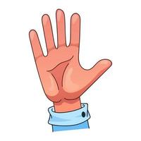 Hand gesture. Cartoon style. Vector isolated on white background