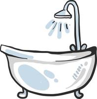 Bath tub, illustration, vector on white background