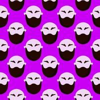 Man with beard , seamless pattern on a purple background. vector
