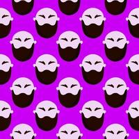 Man with beard , seamless pattern on a purple background. vector