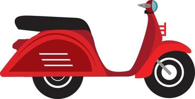 Red scooter ,illustration, vector on white background.