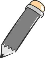 Gray pencil, illustration, vector on white background.