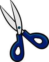 Blue scissors, illustration, vector on white background
