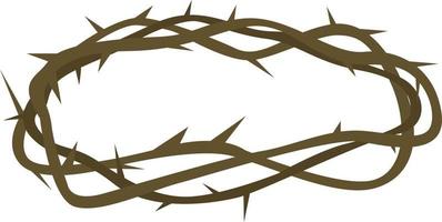 Crown of thorns, illustration, vector on white background.