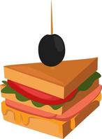 Sándwich de triángulo pequeño, ilustración, vector sobre fondo blanco.