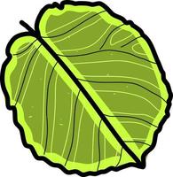 Green leaf, illustration, vector on white background.