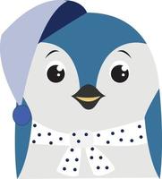 pingüino azul, ilustración, vector sobre fondo blanco.