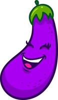 Big eggplant, illustration, vector on white background