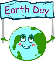 Earth day, illustration, vector on white background.