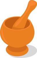 Mortar and pestle, illustration, vector on white background