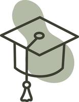 Graduation hat, illustration, vector, on a white background. vector