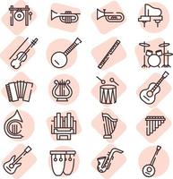 Music instruments, illustration, vector on a white background.