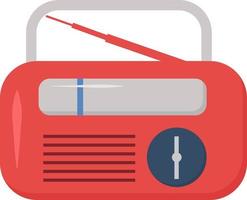 Red radio, illustration, vector on white background.