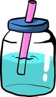 Water in jar, illustration, vector on white background