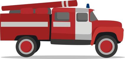 Fire engine, illustration, vector on white background