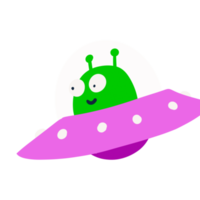 Cute ufo space ship illustration design isolated background png