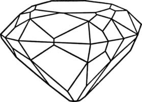 Diamond, vintage illustration. vector