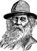 walt whitman, ilustración de la vendimia vector