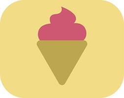 Travel ice cream in cone, illustration, vector on a white background.