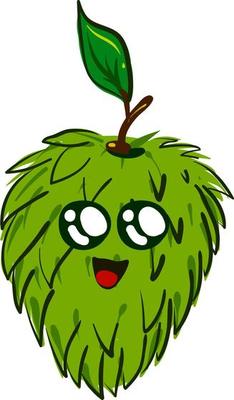 Soursop happy illustration, vector on white background.