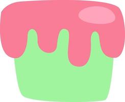 Delicious pink cake, illustration, vector, on a white background. vector