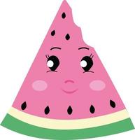 Cute watermelon, illustration, vector on white background.