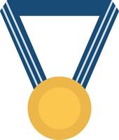 Football golden medal, illustration, vector on white background.