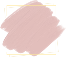 trazo de pincel pintado al óleo de color rosa pastel pálido dibujado a mano de estilo lujoso con marco dorado para fondo de banner cosmético png