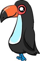 Happy toucan bird, illustration, vector on white background.