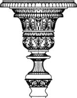 Antique Candelabrum Capital, vintage illustration. vector