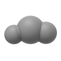 nube gris de dibujos animados. representación 3d icono png sobre fondo transparente.