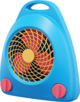 Electric fan heater. Multicolored PNG icon on transparent background. 3D rendering.