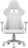 White gaming armchair. 3d rendering. PNG icon on transparent background.