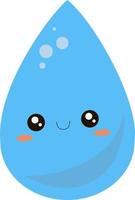 Cute water drop, illustration, vector on white background.