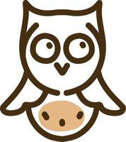 Flying cute owl, illustration, on a white background. vector