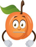 Silent apricot, illustration, vector on white background.