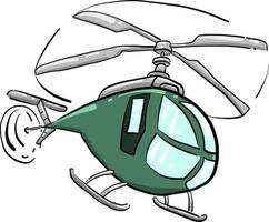 helicóptero verde, ilustración, vector sobre fondo blanco