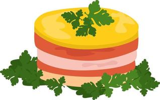 Mimosa salad, illustration, vector on white background