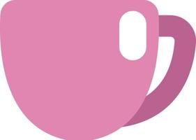 Pink kitchen mug, illustration, vector on a white background.