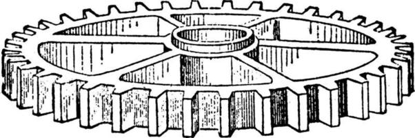 rueda dentada, ilustración vintage. vector