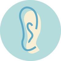 Human ear, illustration, vector, on a white background. vector