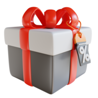 3D Illustration gift box discount voucher png