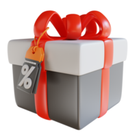 3D Illustration gift box discount voucher png
