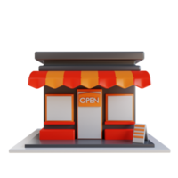 mercado de la tienda de ilustración 3d png