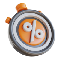 3D Illustration stopwatch and discount time png